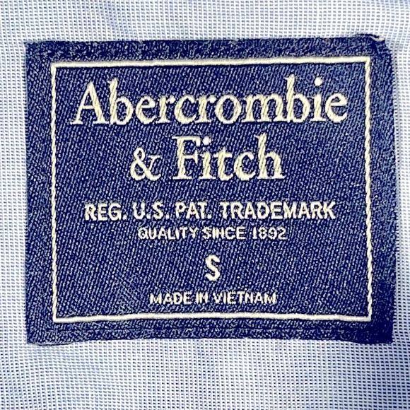 Abercrombie & Fitch mens blue gingham checkered plaid button down shirt - size S - Picture 4 of 9